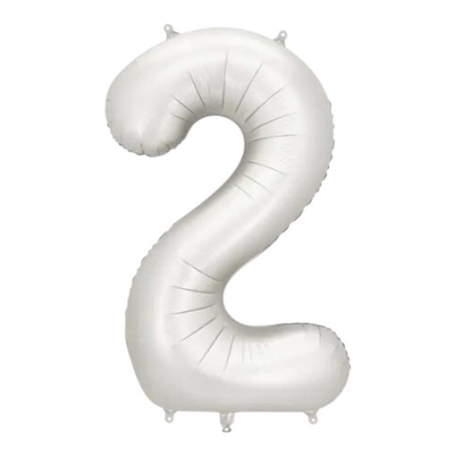 Picture of FOIL BALLOON NUMBER 2 SILVER 34 INCH